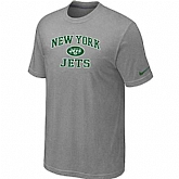 Men's New York Jets Team Logo Gray Nike Short Sleeve T-Shirt FengYun,baseball caps,new era cap wholesale,wholesale hats